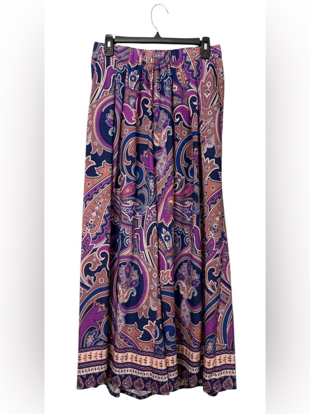 New‼️ Umgee 💜 Purple Mix Paisley Wide Leg Boho Pants NWT Boutique - Picture 8 of 11